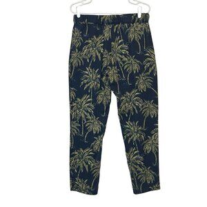Soft Surroundings Women Pants Small Size Blue Palm Floral Coastal Pull On